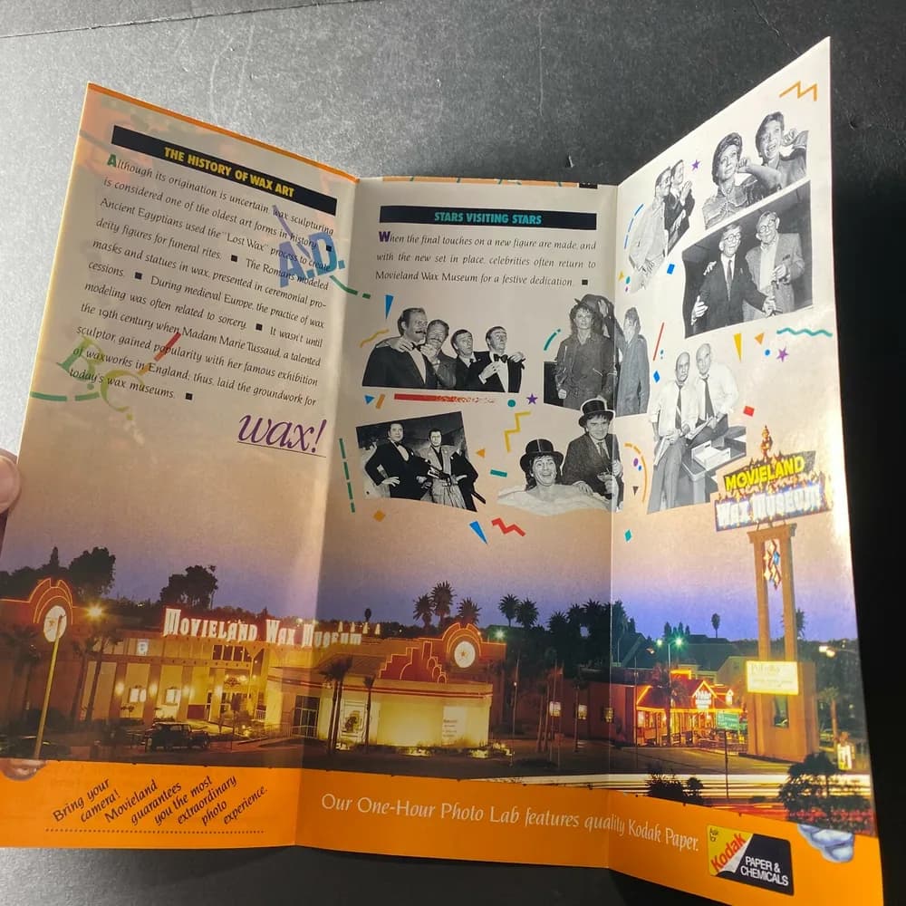MovieLand Wax Museum Brochure Buena Park California early 90's Vintage - Image 3