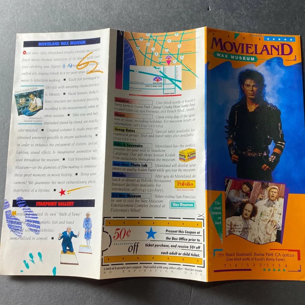 MovieLand Wax Museum Brochure Buena Park California early 90's Vintage - Image 5