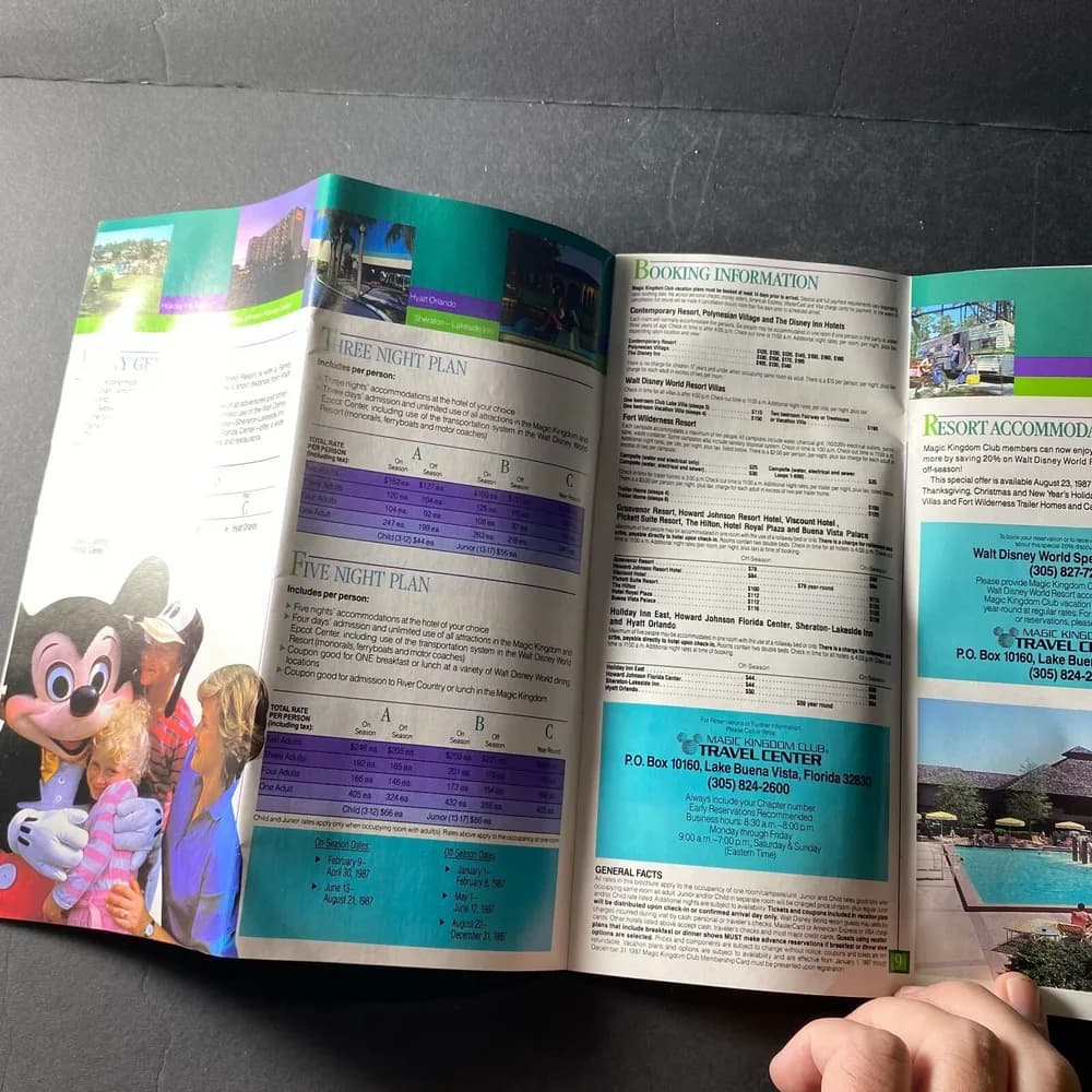 Disneyland Magic Kingdom Club 1987 Brochure Vintage membership club - Image 5
