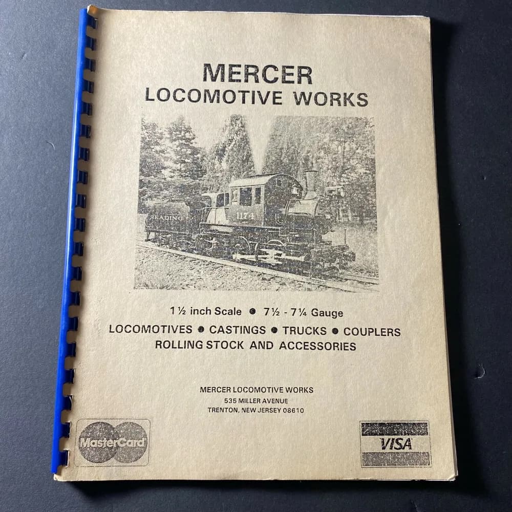 Vintage Mercer Locomotive Works Catalog Model Trains New Jersey 