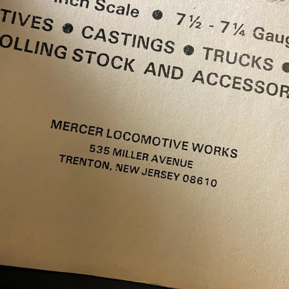 Vintage Mercer Locomotive Works Catalog Model Trains New Jersey  - Image 2