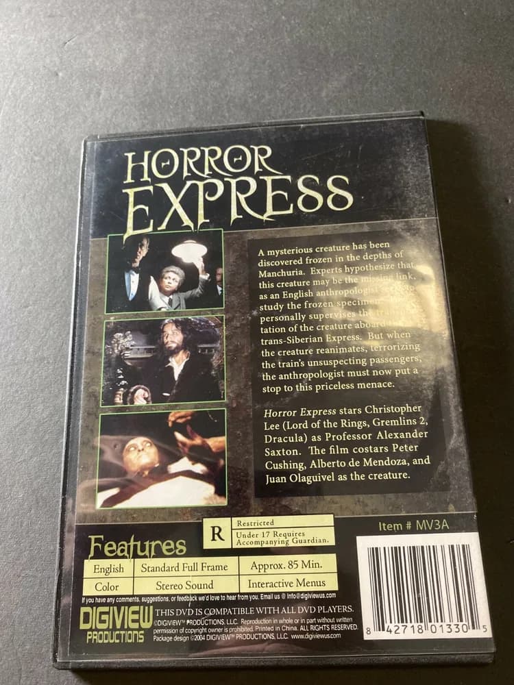 Horror Express Christopher Lee Dvd SLIM CASE - Image 2
