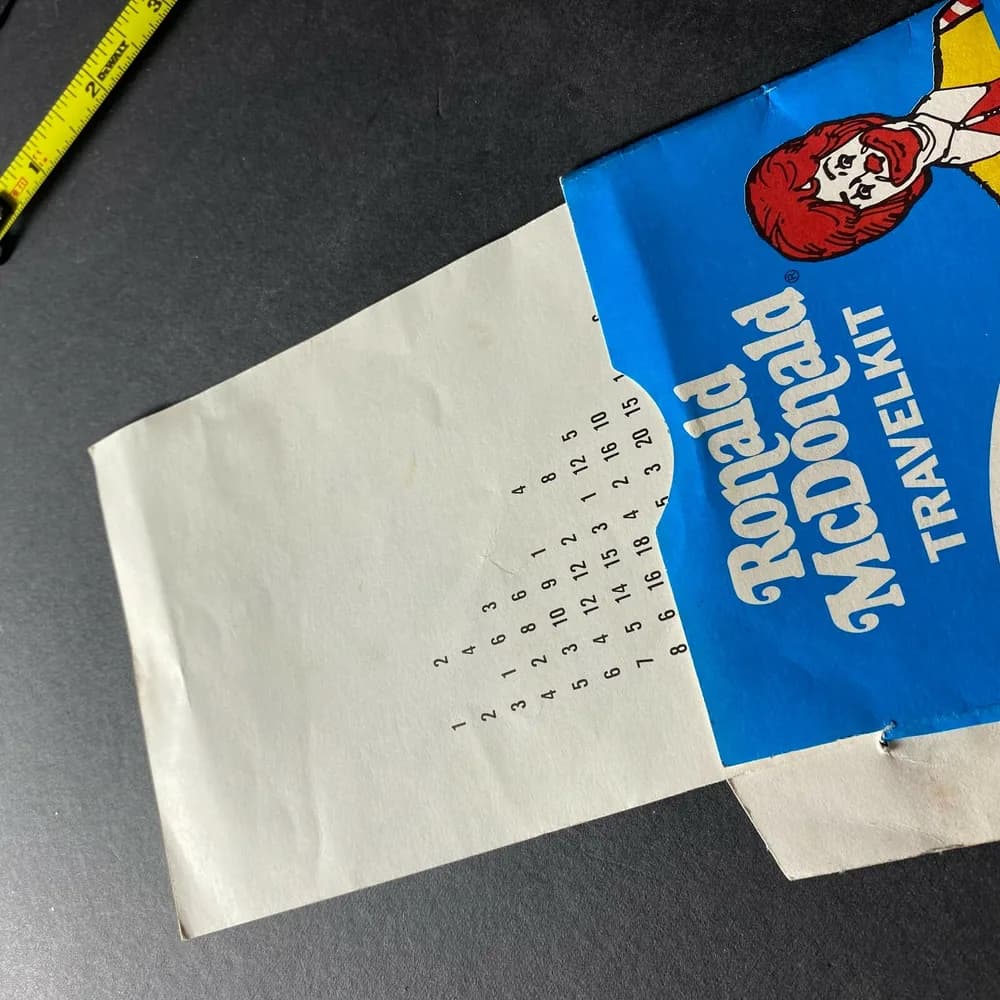 Vintage Ronald McDonald Travel Kit Multiplication Table Slide Chard McDonalds  - Image 3