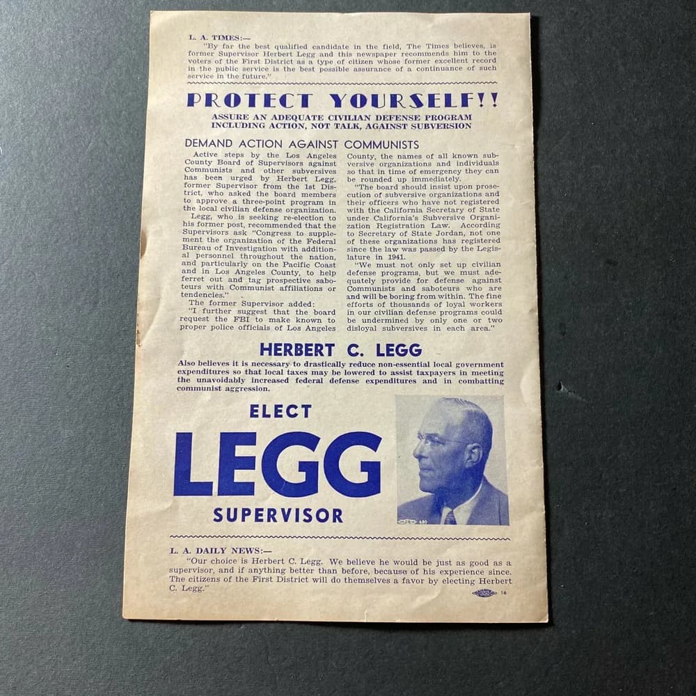Vintage What to do if atomic warfare strikes here! pamphlet herbert legg LA CA - Image 2