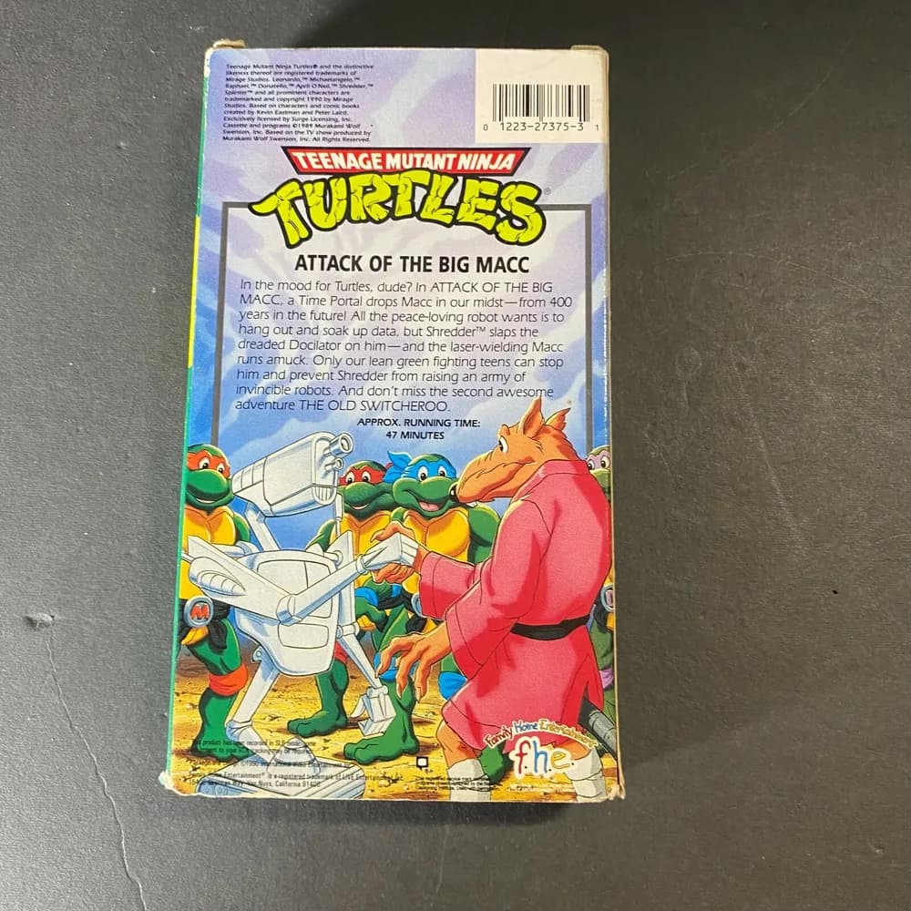 TEENAGE MUTANT NINJA TURTLES Attack of the Big Macc VHS VIDEO 1991 TESTED - Image 4