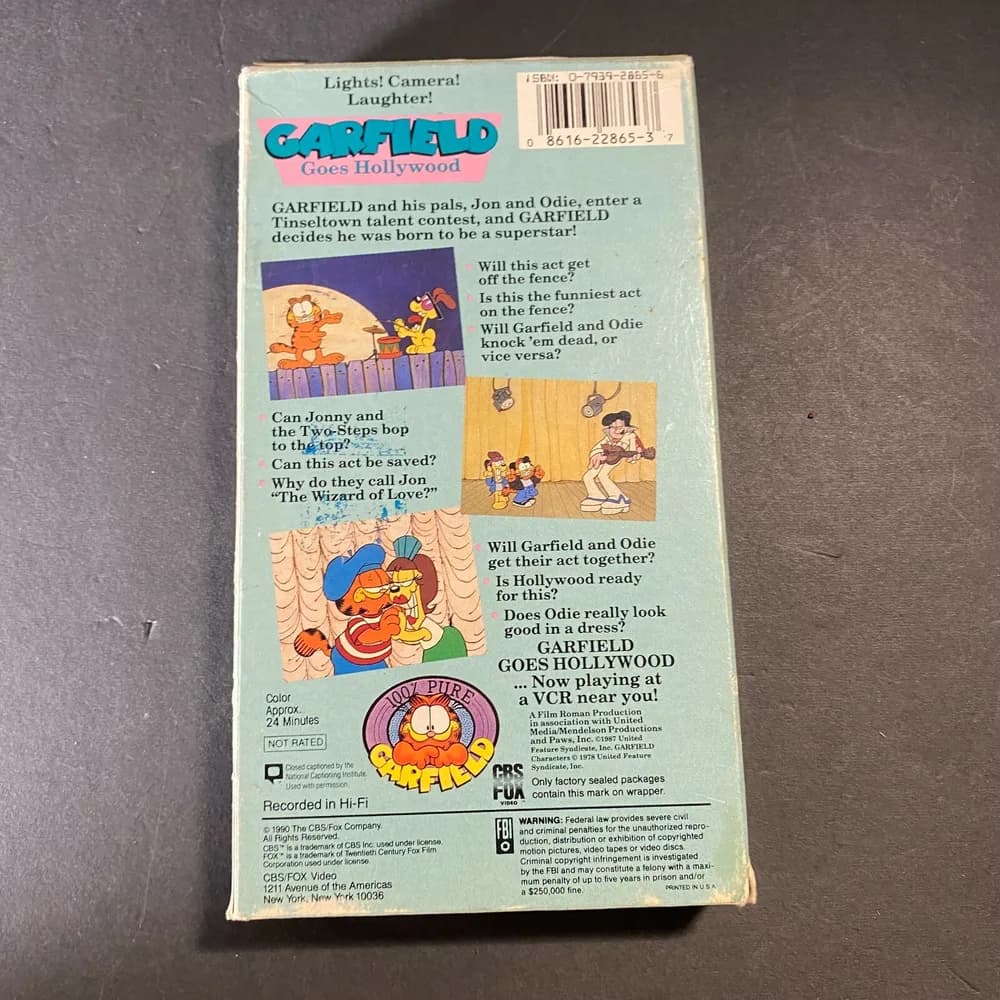 Garfield Goes Hollywood (VHS, 1990) TESTED - Image 4