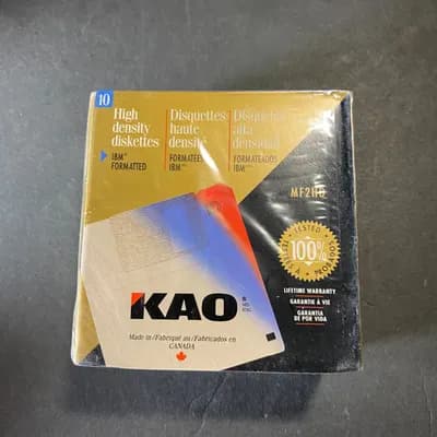 KAO High Density Diskette Pack Of 10 IBM Formatted MF2HD Double Sided 1.44 MB