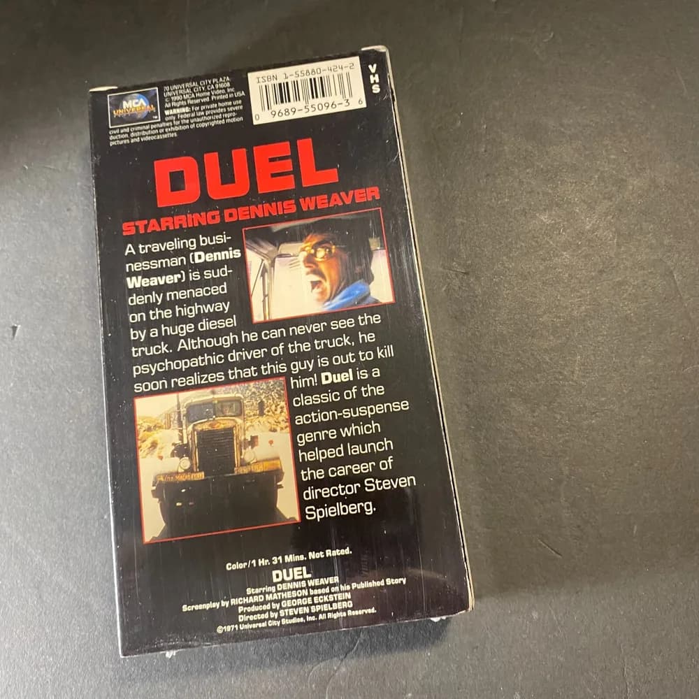 DUEL VHS Directed By Steven Spielberg Dennis Weaver 1971 Classic SEALED! - Image 3