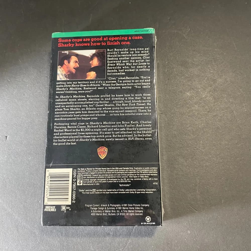 NEW Sharkys Machine (NEW SEALED VHS 1981) Burt Reynolds, Rachel Ward, Action - Image 3