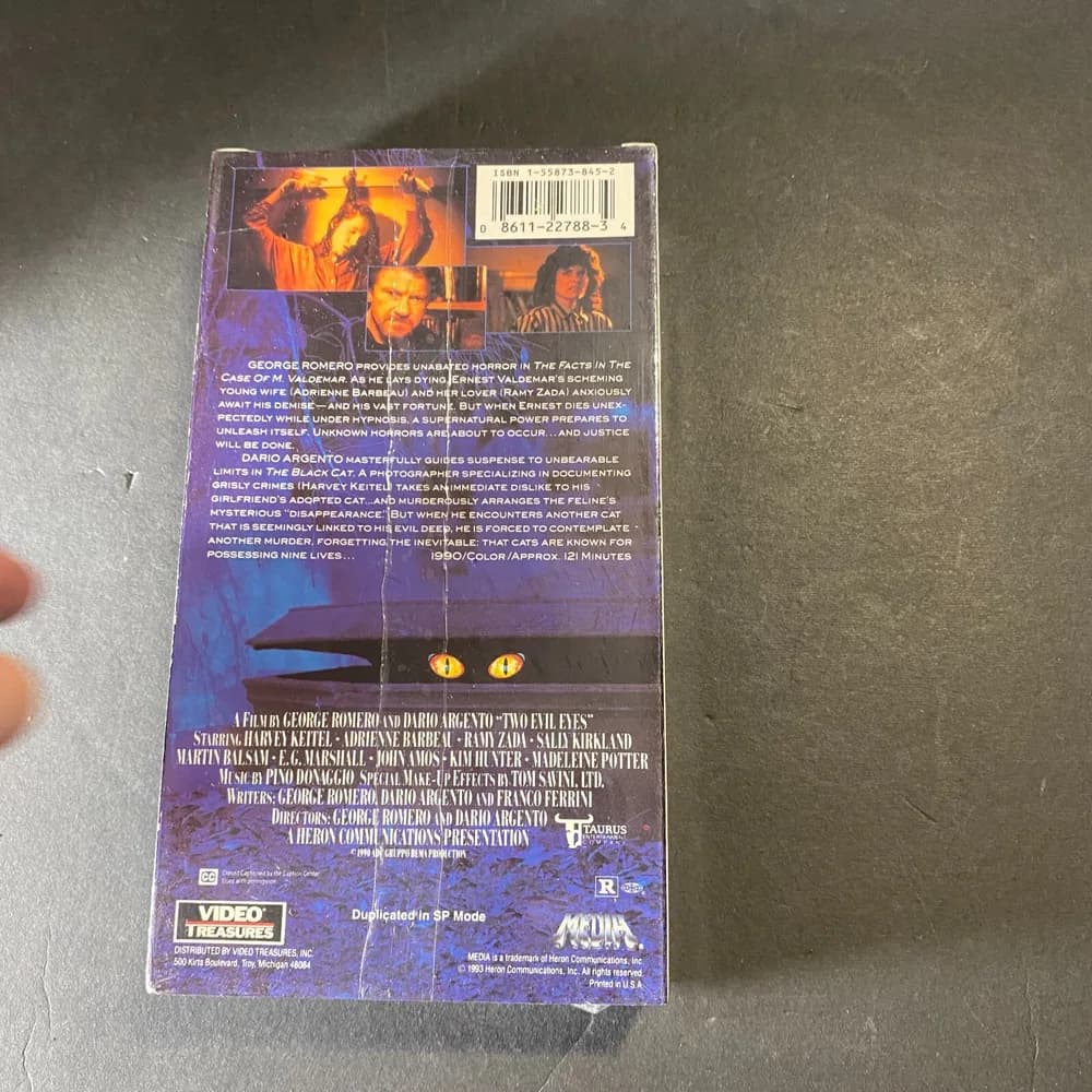 Sealed Two Evil Eyes VHS 1990 George Romero & Dario Argento Poe Horror Anthology - Image 3