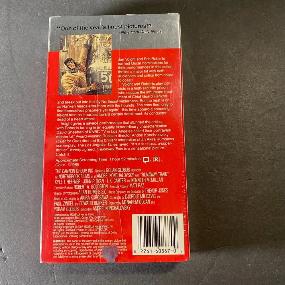 NEW SEALED Runaway Train 1985 Factory Sealed VHS | MGM With Security Seal - Image 3