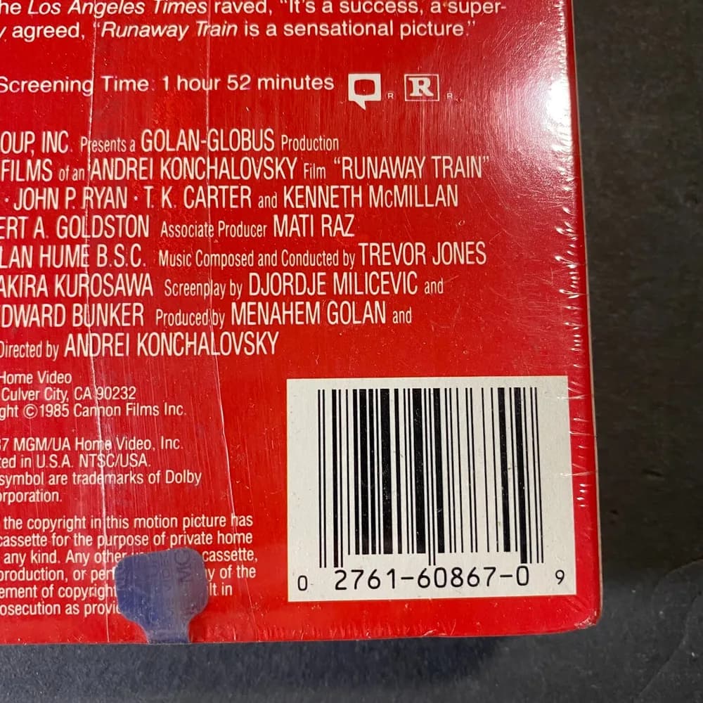 NEW SEALED Runaway Train 1985 Factory Sealed VHS | MGM With Security Seal - Image 4