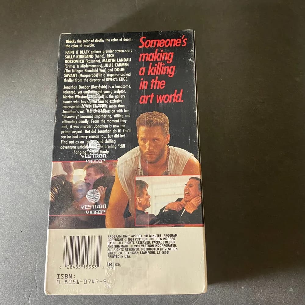 NEW SEALED Rare Paint it Black VHS (1989) Sally Kirkland Vestron video watermark - Image 3