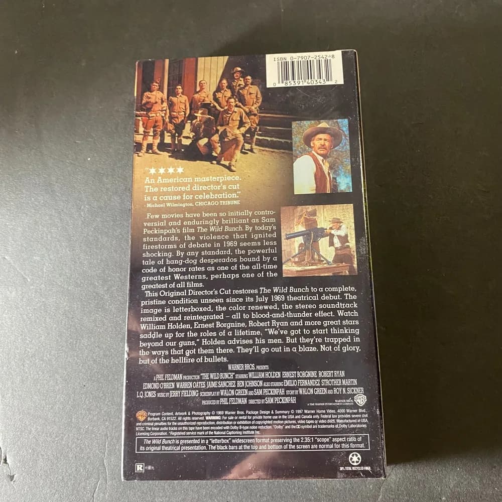 NEW SEALED The Wild Bunch (VHS, 1995, Restored Directors Cut Widescreen)  - Image 3