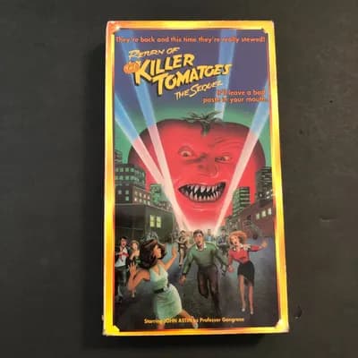 Return Of The Killer Tomatoes Rare VHS Horror Comedy George Clooney PLAY TESTED