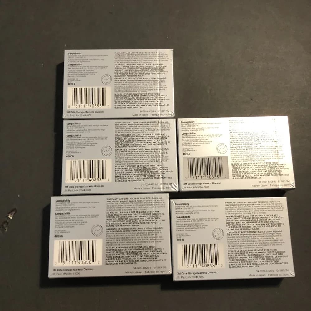 LOT OF 5: 3M 8mm D8-112 Data Tape NEW / SEALED - Image 3