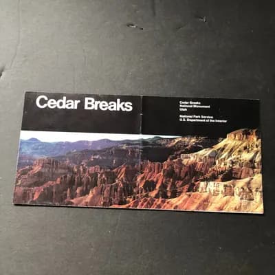 Cedar Breaks National Monument Park Official Brochure National Map Guide