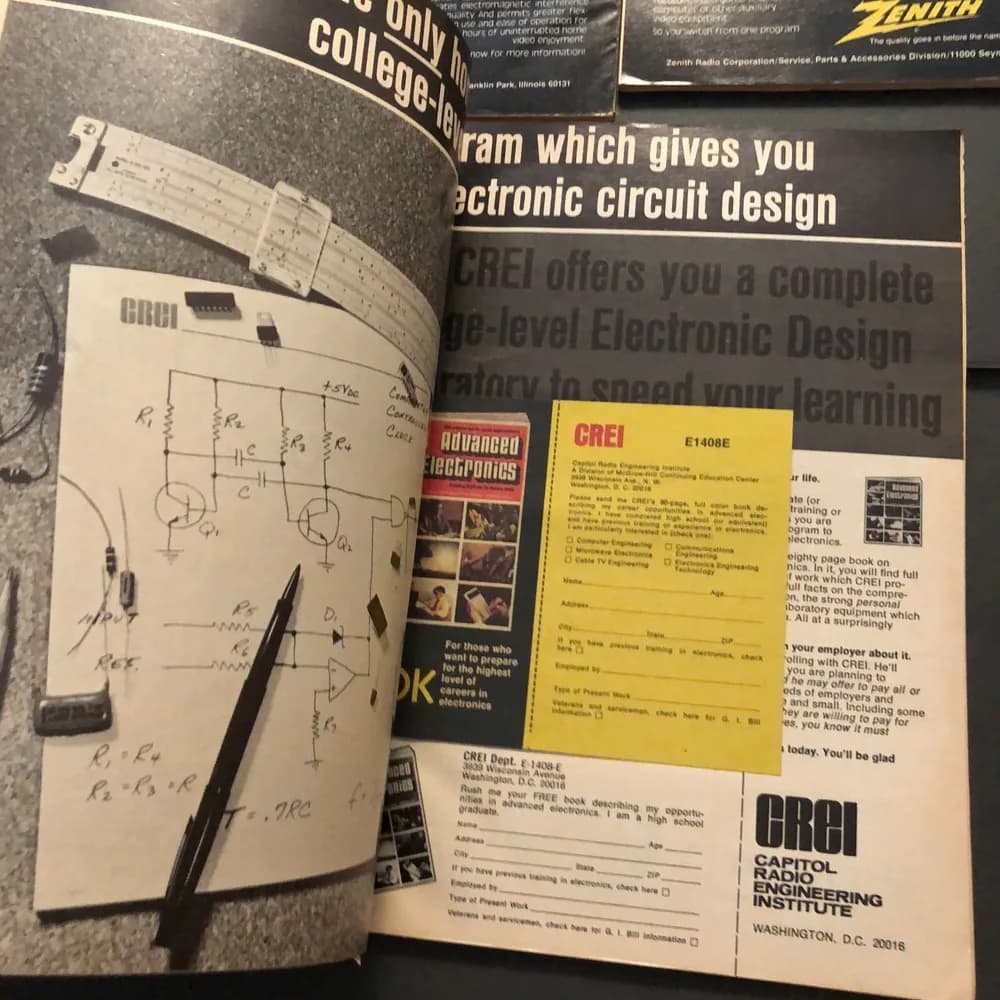 LOT OF 3: Radio-Electronics Magazines 1982 1974 - Image 3