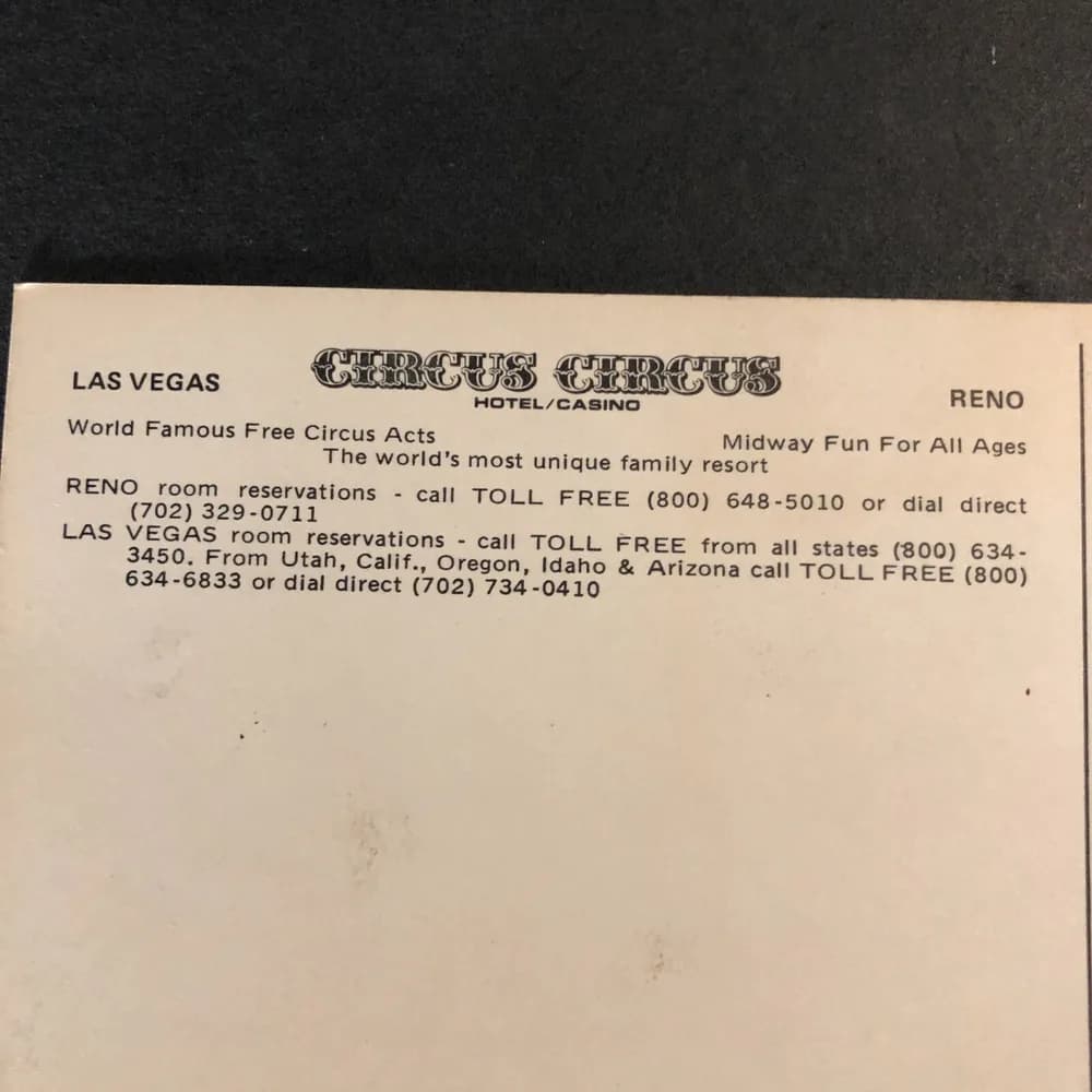 Postcard Las Vegas Reno Nevada Circus Circus Casino Resort Midway Fun For All  - Image 5