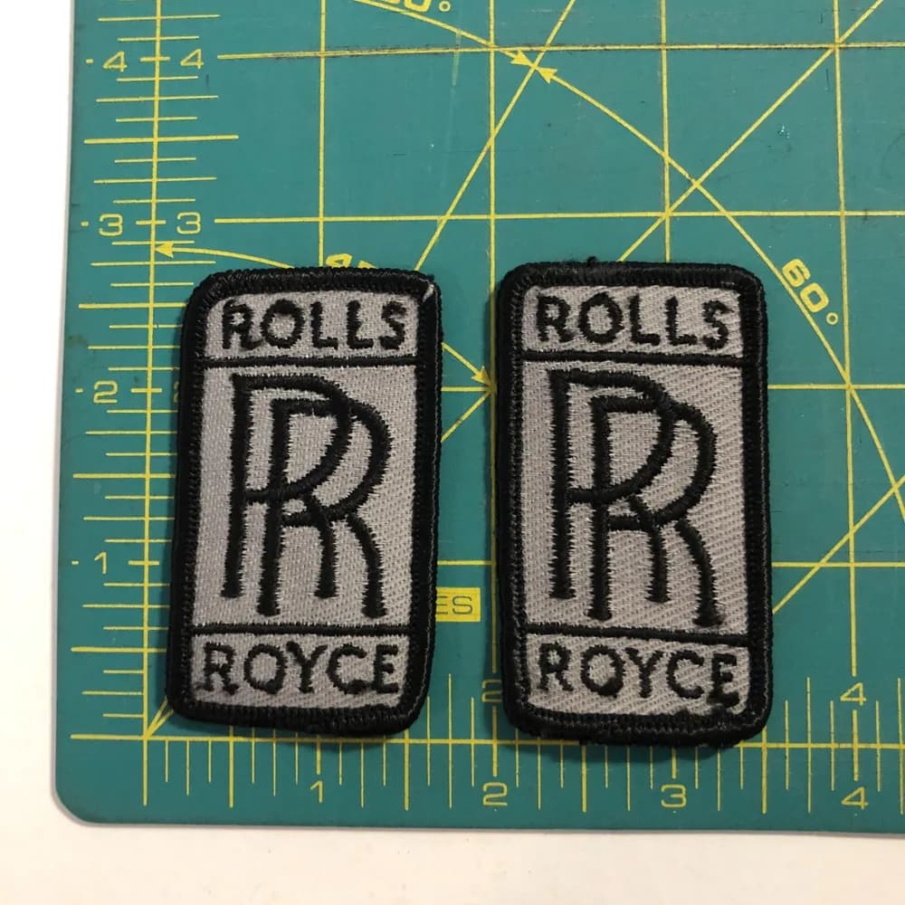 LOT OF 2: Rolls Royce Automobiles RR Emblem Logo Souvenir Embroidered Patch