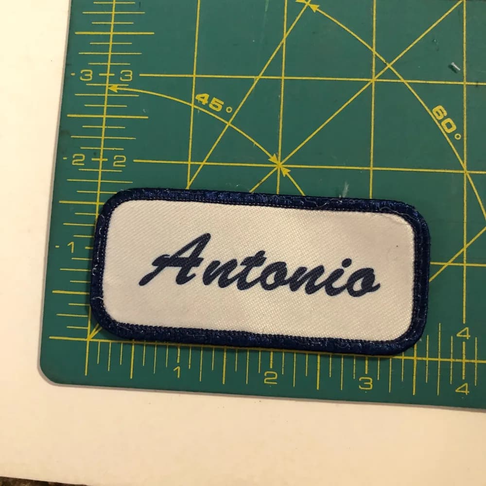 Vintage "Antonio" Mechanic Name Tag Badge Patch for Work Uniform Shirt