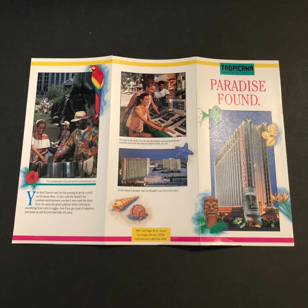 Vintage Tropicana Las Vegas Casino Paradise Found Tiki Hawaii Hotel Brochure 90s - Image 5
