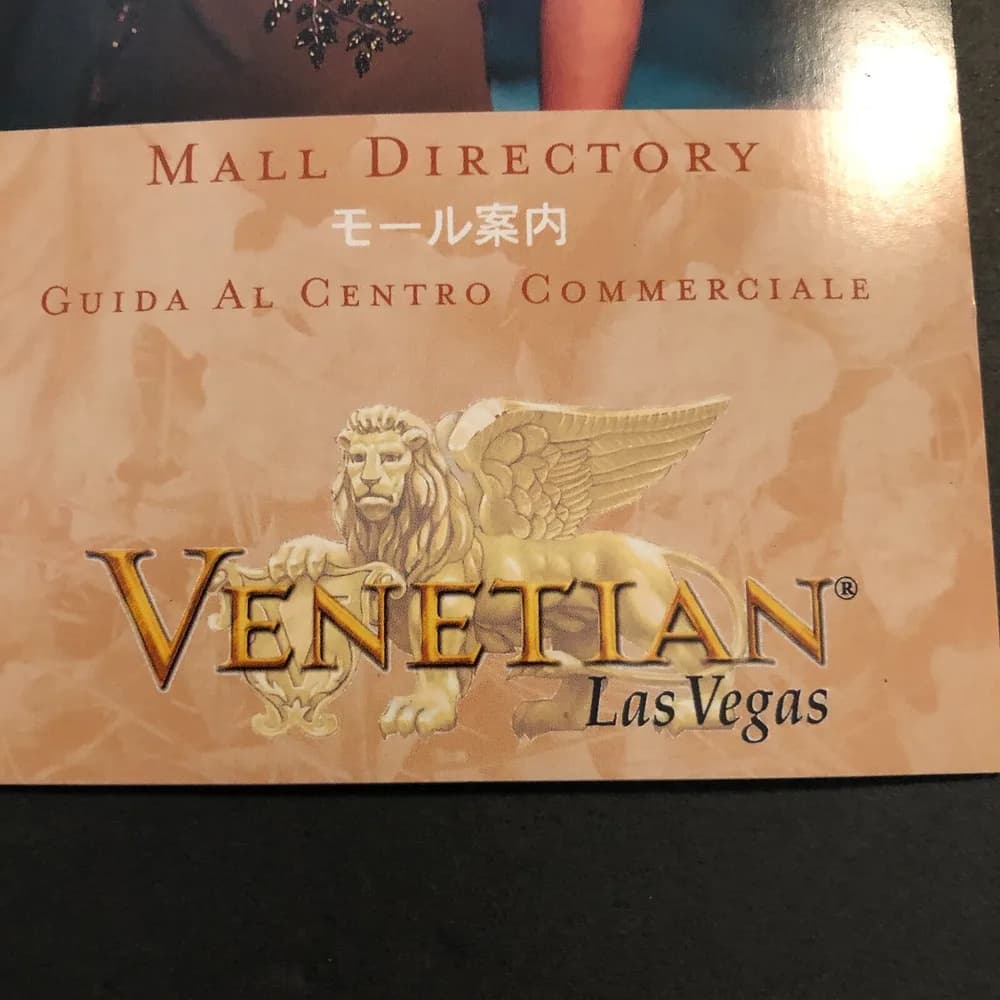 Vintage Venetian Hotel Mall Map Las Vegas Nevada Brochure Booklet 1990s - Image 2