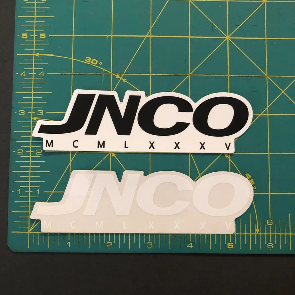 Lot of 2. Black & White Unused JNCO Jeans Sticker RARE MCMLXXXV
