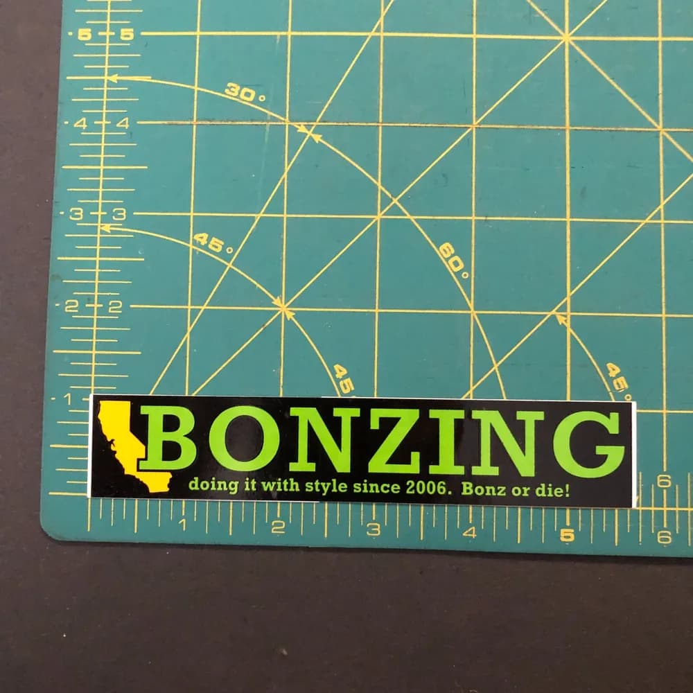 Vintage Bonzing Skateboard Sticker doing it with style since 2006. Bonz or die!