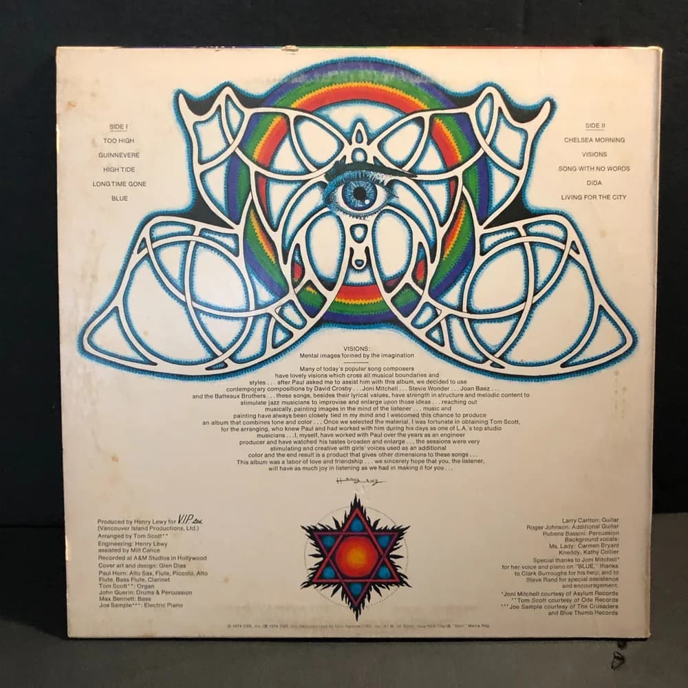 PAUL HORN - VISIONS - OG '74 PROMO LP EPIC KE-32837 EX/NM Jazz Funk / Soul Jazz - Image 4