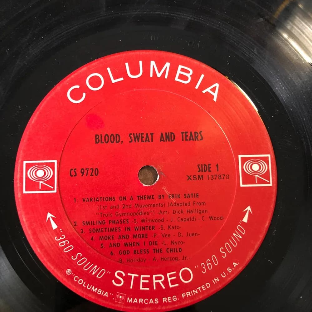Blood, Sweat And Tears ‎– Blood, Sweat And Tears LP 1968 Columbia ‎– CS 9720 - Image 7
