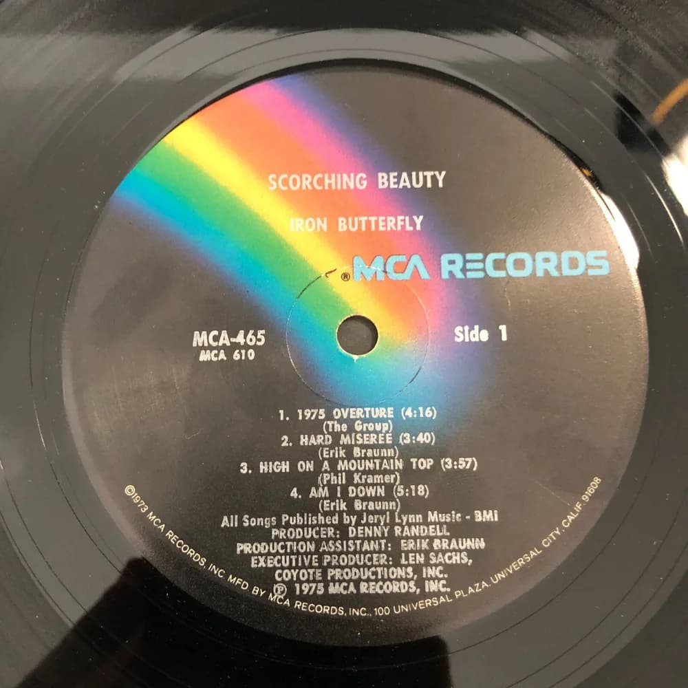 IRON BUTTERFLY "Scorching Beauty" Vinyl LP - MCA Records  MCA-465  1975 - Image 7