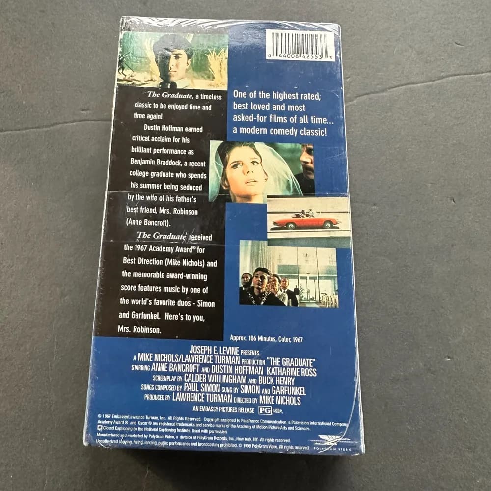 The Graduate (VHS, 1998) Anne Bancroft Dustin Hoffman Watermark NEW SEALED - Image 7