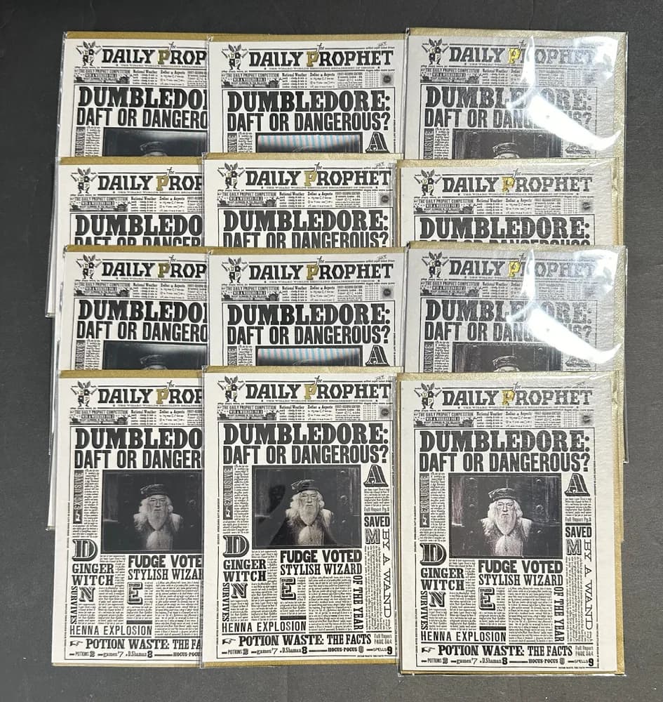 12 PCS Harry Potter Notecard The Daily Prophet: Dumbledore Daft or Dangerous?