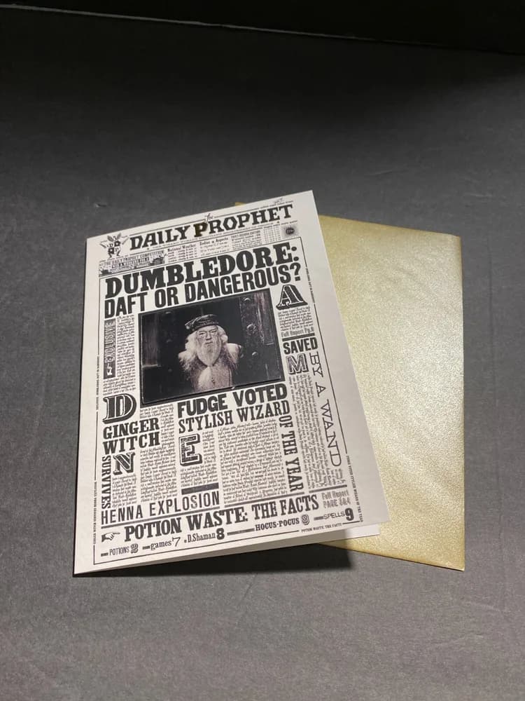 12 PCS Harry Potter Notecard The Daily Prophet: Dumbledore Daft or Dangerous? - Image 2