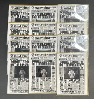 12 PCS Harry Potter Notecard The Daily Prophet: Dumbledore Daft or Dangerous?