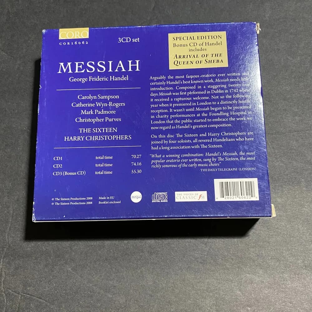 Handel, G.F. Messiah Audio CD (ex-Library) 3 discs - Image 2