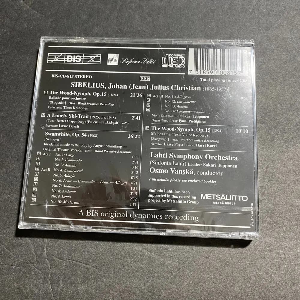 Jean Sibelius Sibelius: The Wood-Nymph (Both Versions); A Lonely Ski-Trail (CD) - Image 2