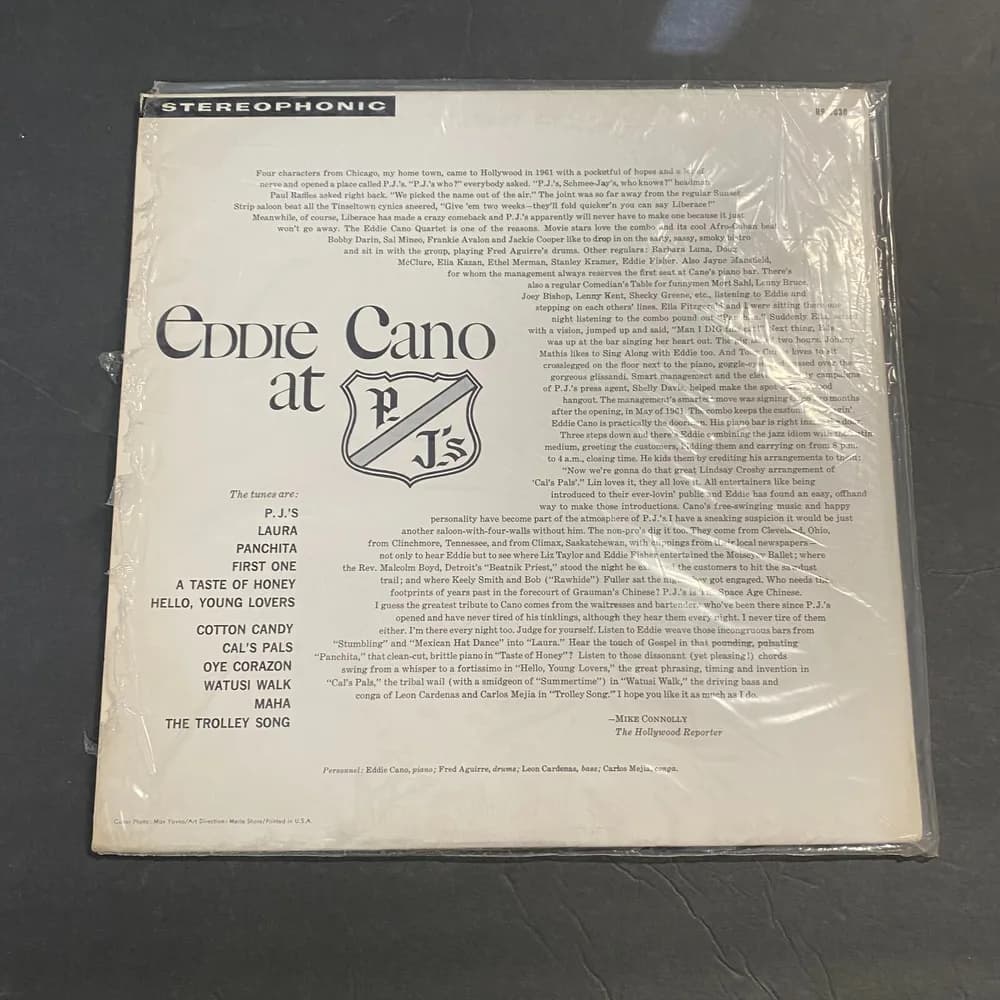 Eddie Cano - Eddie Cano At P.J.'s 1961 LP, Album Reprise Records RS-6030 Ve - Image 3