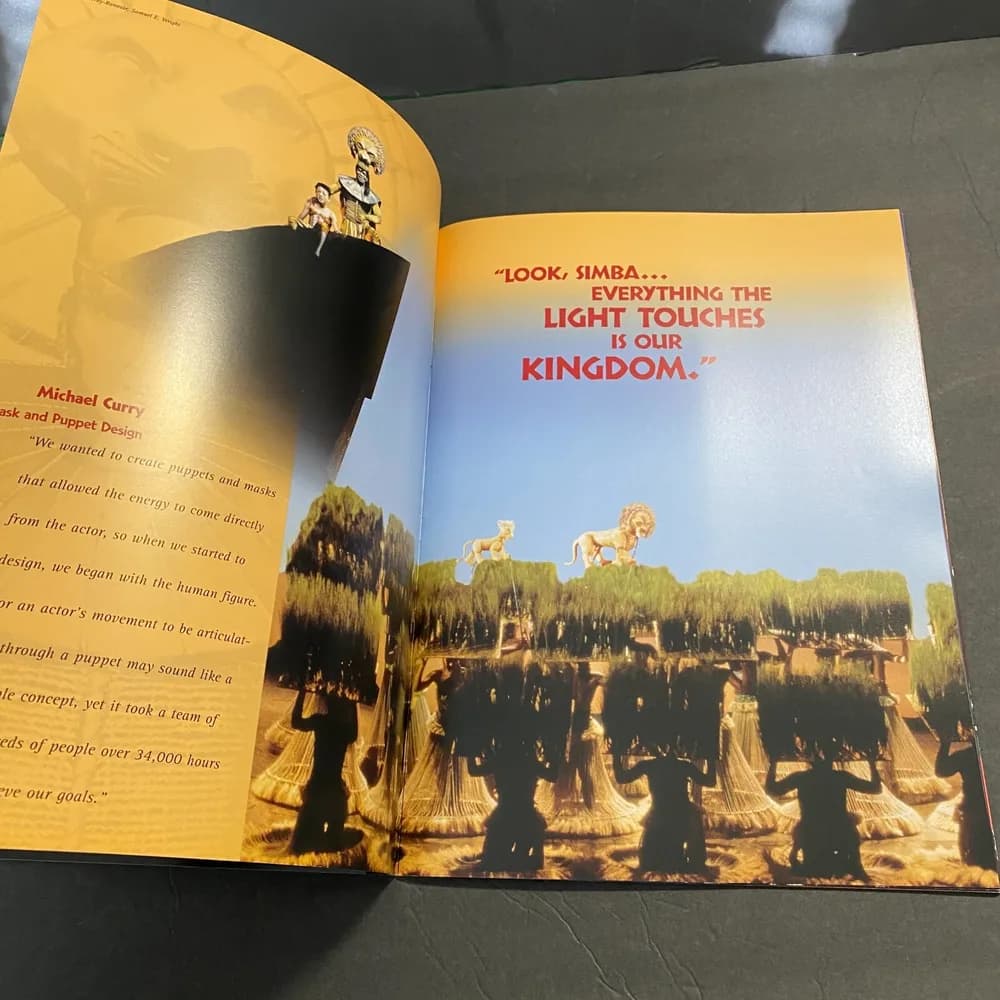 1997 Disney THE LION KING Broadway Musical Souvenir Program Book Brochure & Cast - Image 6