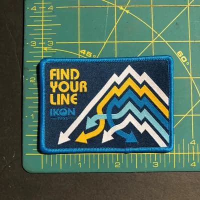 IKON Pass Find Your Line Patch 3.5" x 2.5"  Ski Skiing Snowboarding Snow