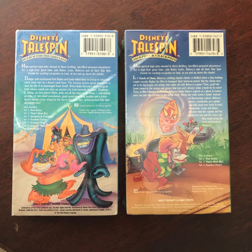 LOT OF 2 TaleSpin Search For The Lost City VHS / Jackpot & Crackpot  New In Box - Image 3