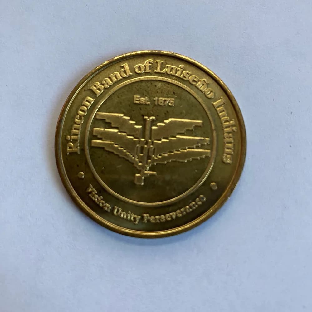 Caesars Entertainment Harrah's Rincon Band of Luiseno Indians Golden Token Coin - Image 2