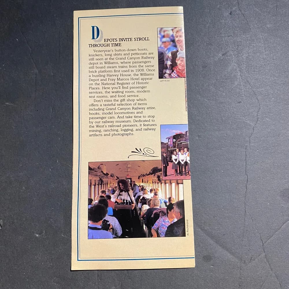 Grand Canyon Railway Steam Trains Brochure Collectible - Image 2