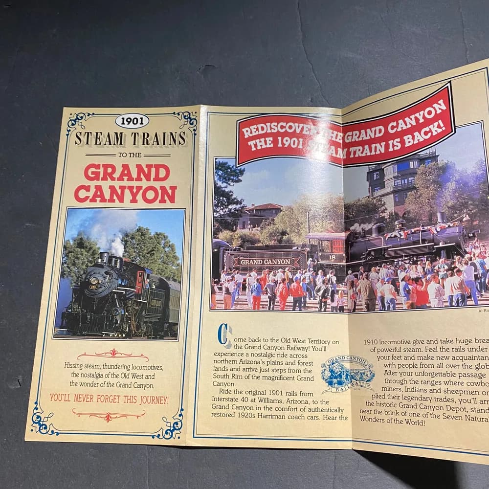 Grand Canyon Railway Steam Trains Brochure Collectible - Image 3