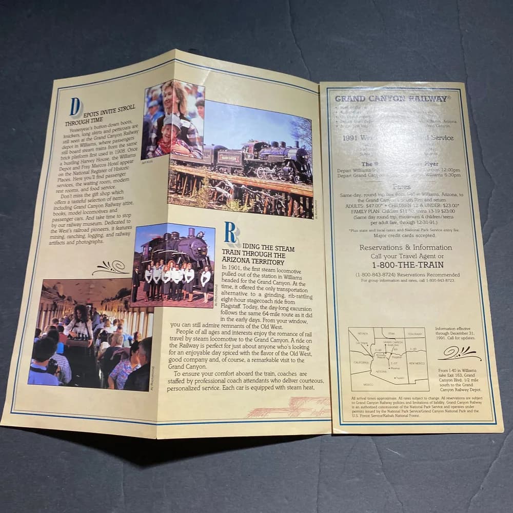 Grand Canyon Railway Steam Trains Brochure Collectible - Image 4