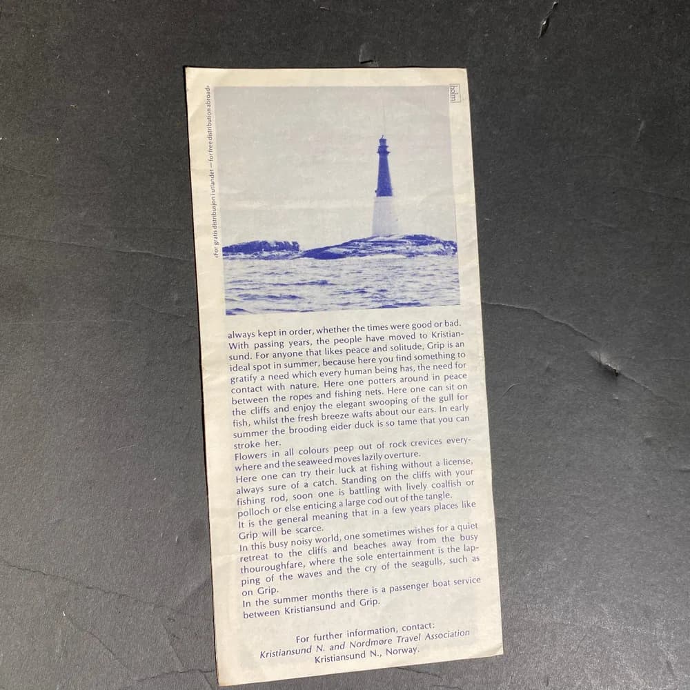 Vintage Grip Fishing Village Brochure - Norway Travel Collectible - Image 2
