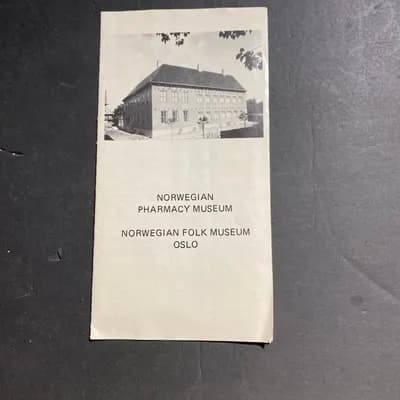 Vintage Norwegian Pharmacy Museum & Folk Museum Oslo Brochure - Collectible MAP