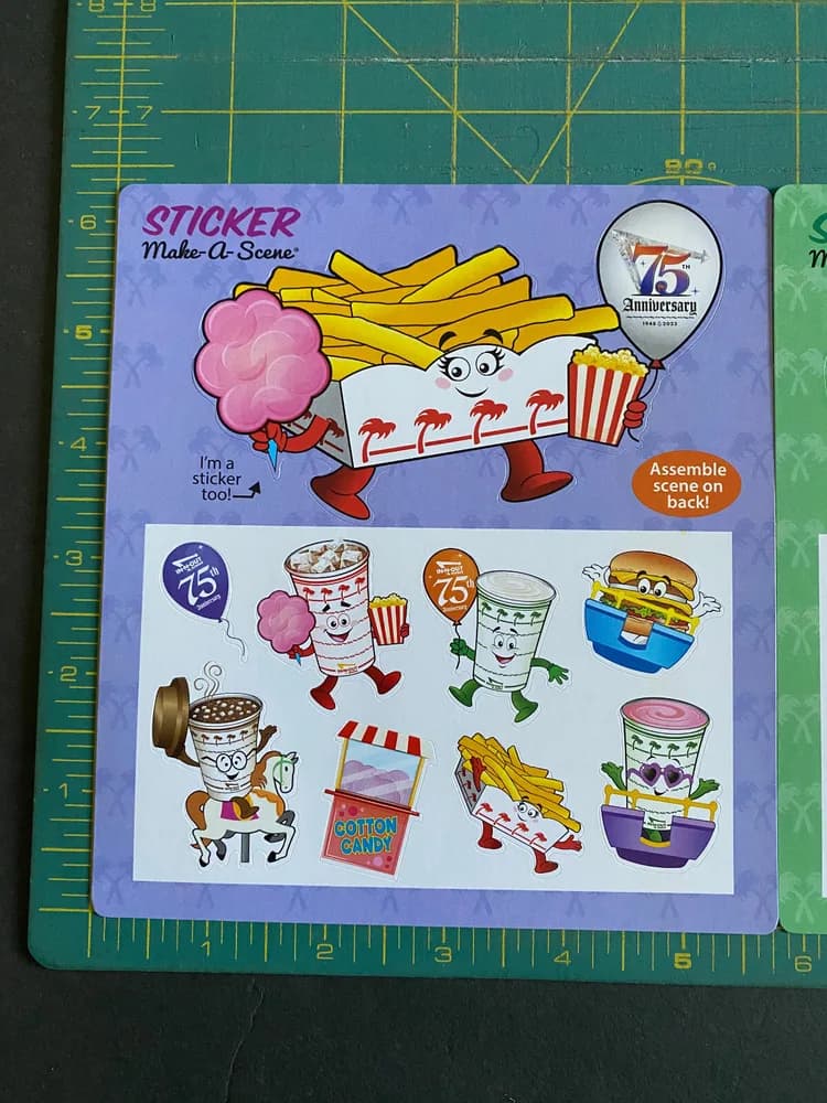 2 In N Out Burger 2024 Kids Make A Scene 75th Anniversary Sticker Lot So. Cal - Image 2