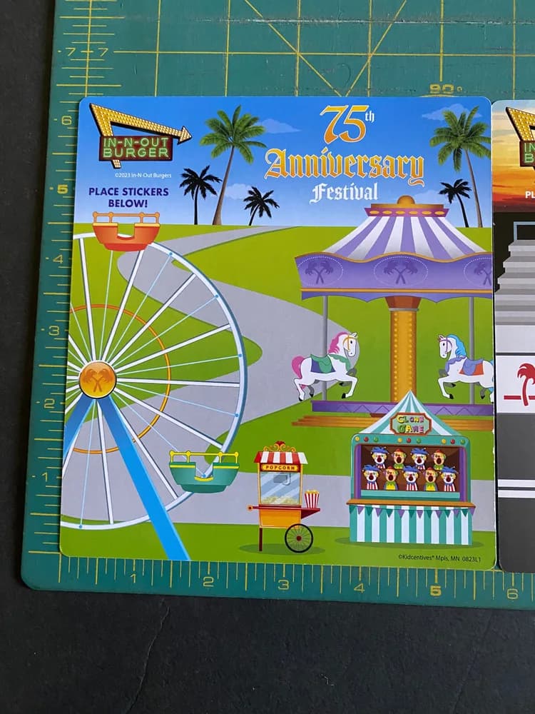 2 In N Out Burger 2024 Kids Make A Scene 75th Anniversary Sticker Lot So. Cal - Image 5